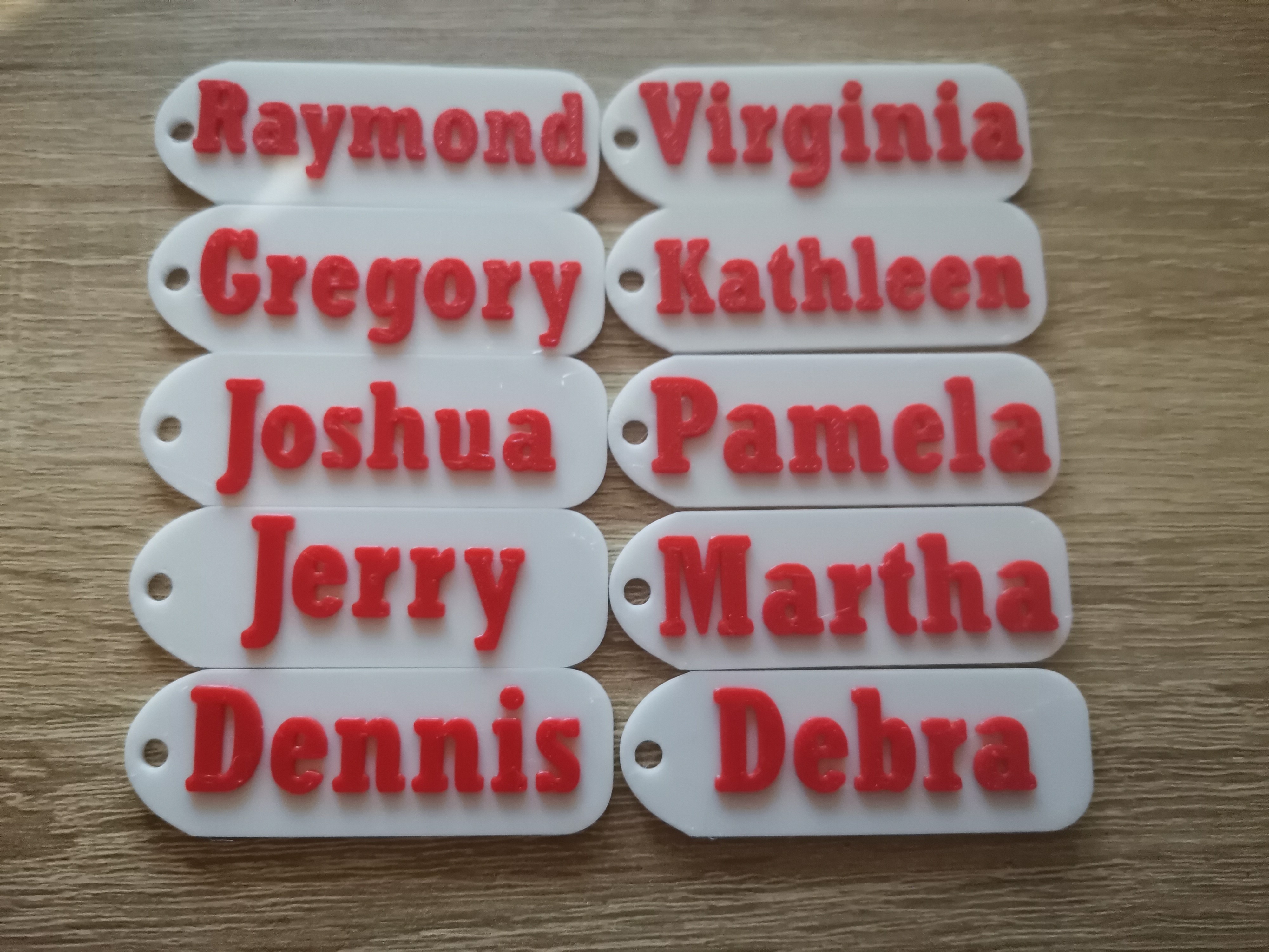 50 popular american name keychain pack